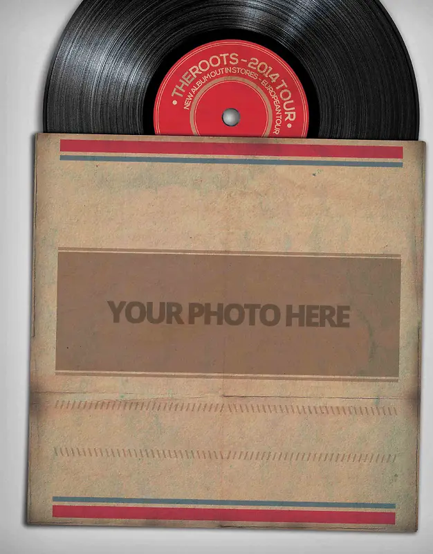 美式怀旧黑胶唱片封套海报背景
