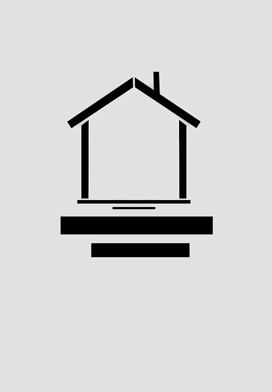 极简个性黑色线框家庭房屋背景素材