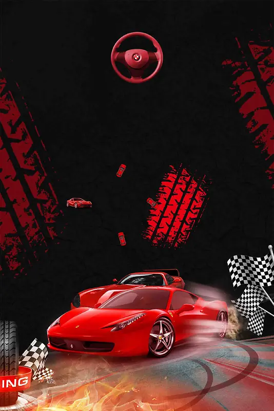 速度与激情8汽车海报设计背景模板
