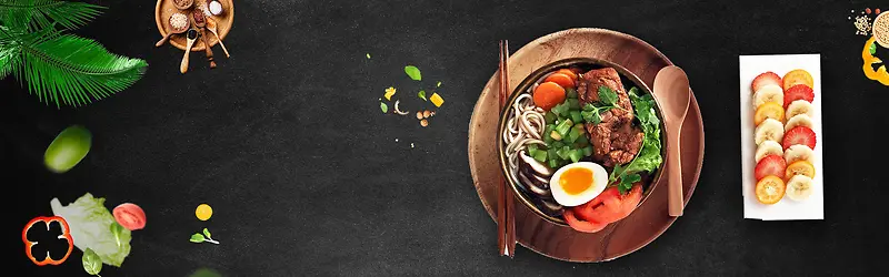 黑色质感重庆小面美食背景