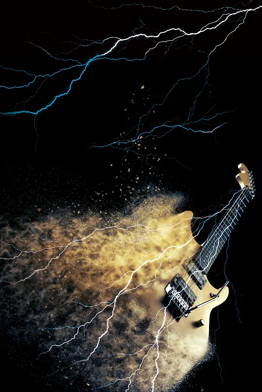 摇滚电吉他音乐培训海报背景素材