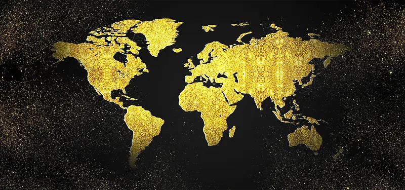 黑金炫光世界地图