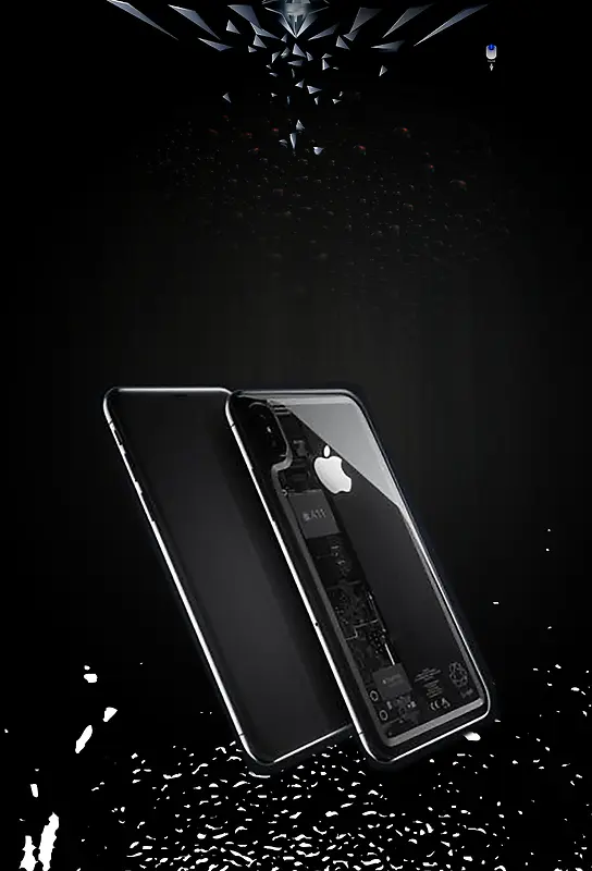 黑色科技创意苹果手机背景