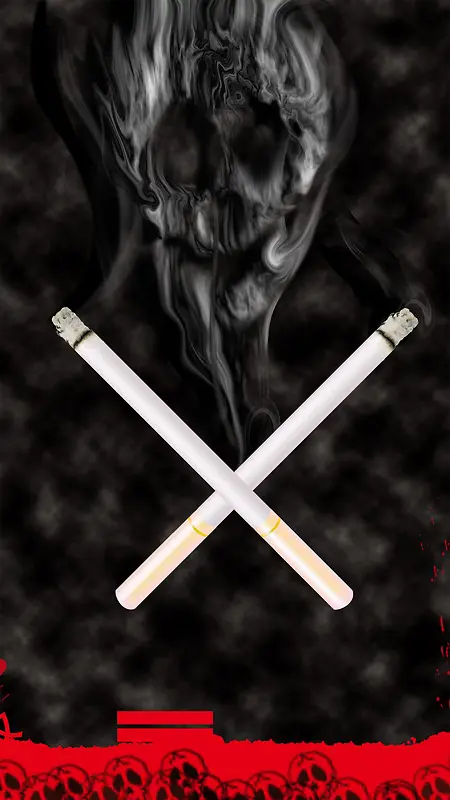 骷髅与香烟禁止吸烟H5背景