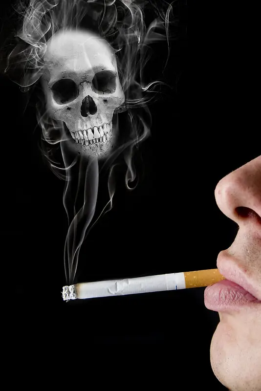 531世界无烟日骷髅与香烟广告背景