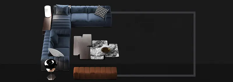 黑色背景家具促销狂欢banner