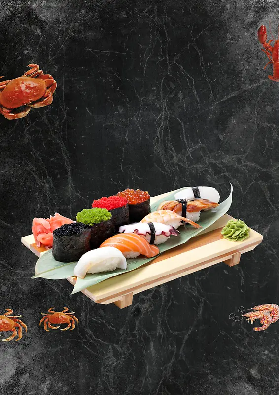 日本寿司海报背景模板