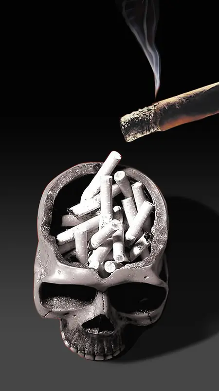骷髅与香烟禁止抽烟H5背景