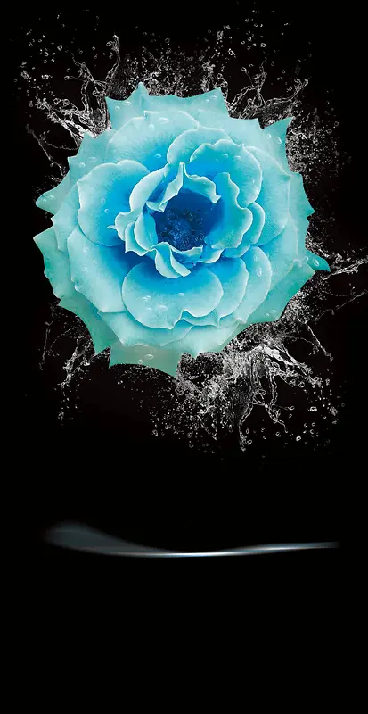蓝色花卉化妆品海报背景素材