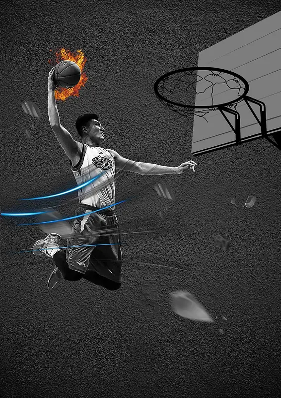 复古篮球海报设计背景模板