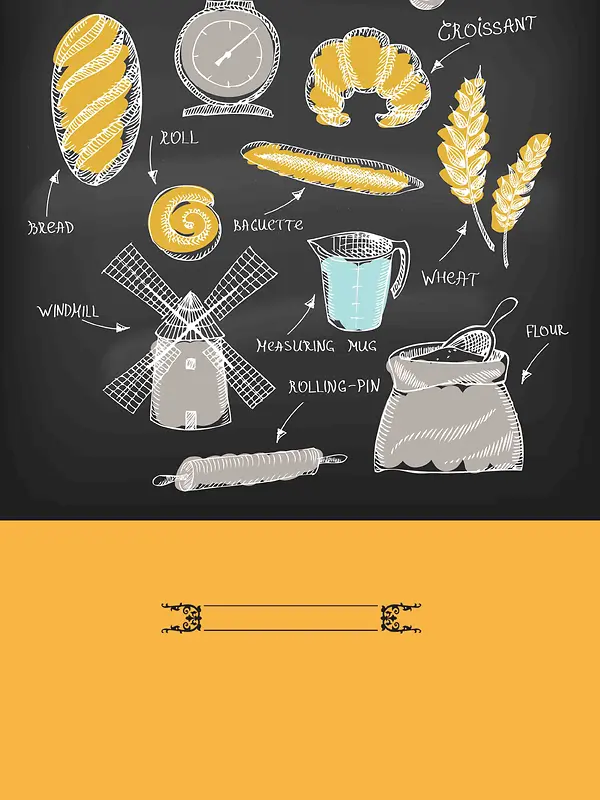 面包烘焙坊海报设计背景模板