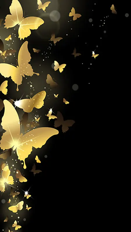 金光闪耀的蝴蝶H5背景素材