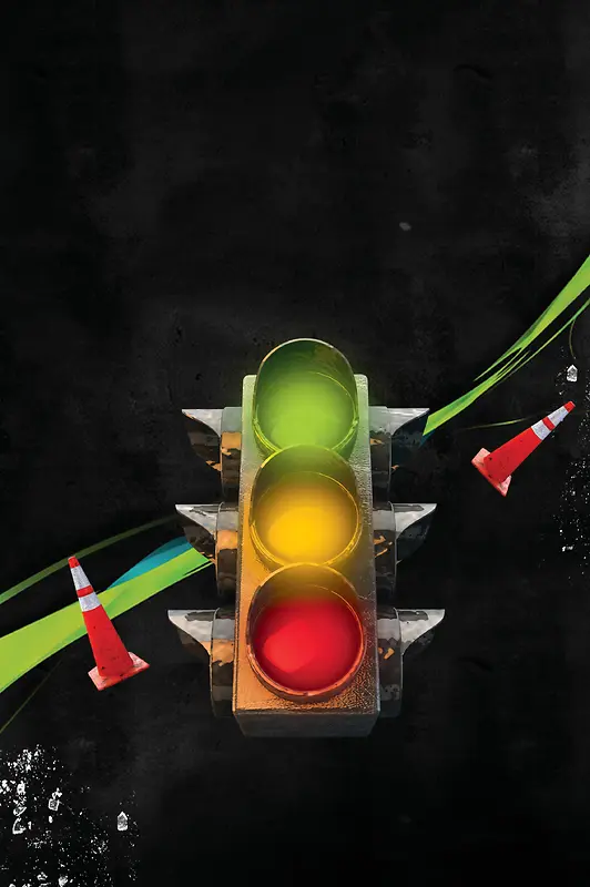 创意炫酷红绿灯交通规则