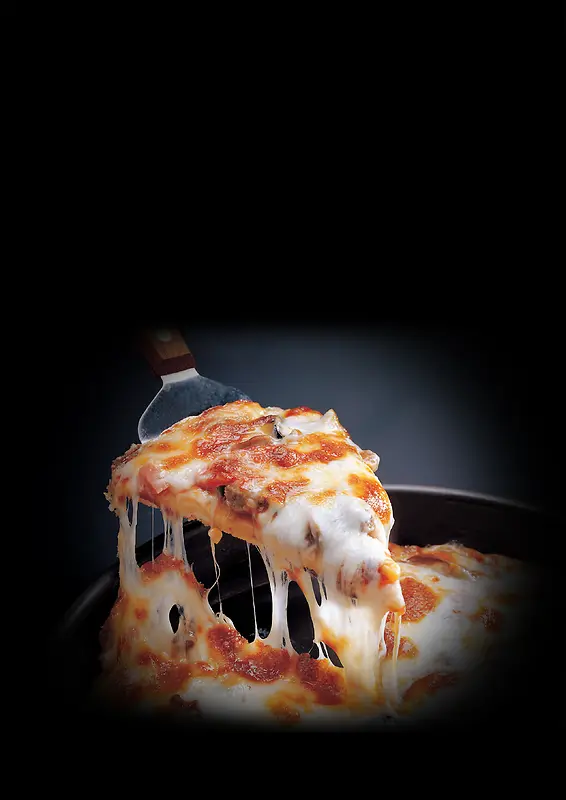 大气美食披萨黑色宣传海报背景素材