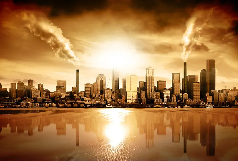 大气城市污染背景
