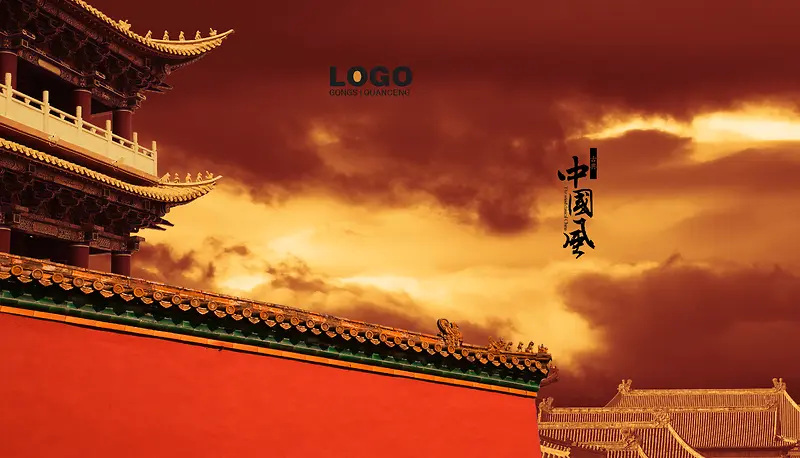 中国古典建筑背景模板