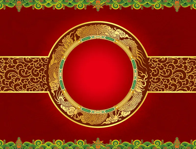 中式红色图腾食品包装背景素材