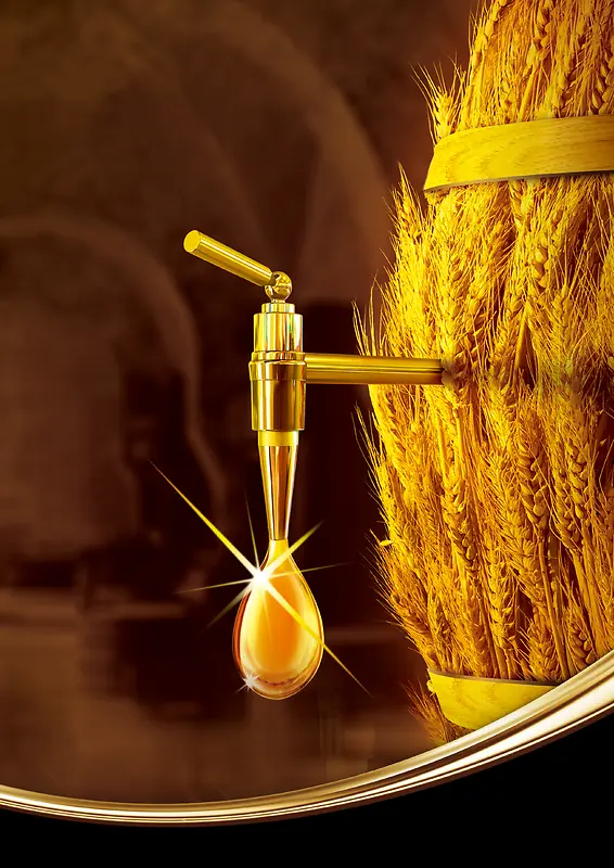 金黄色的水稻海报背景