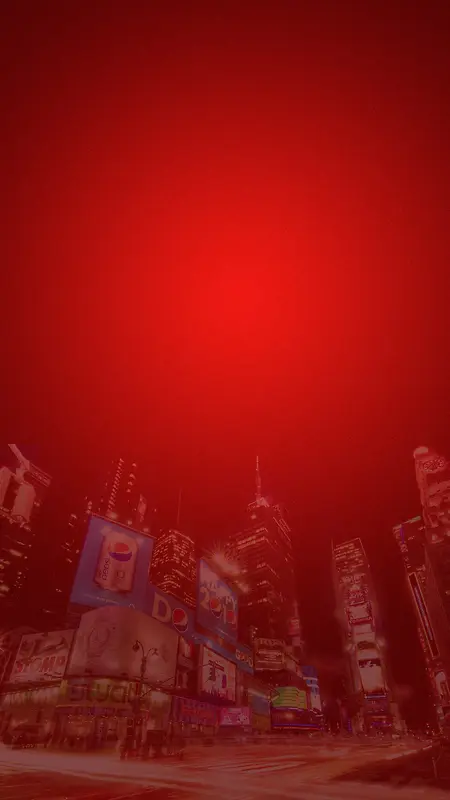 红色渐变背景下的城市H5素材背景