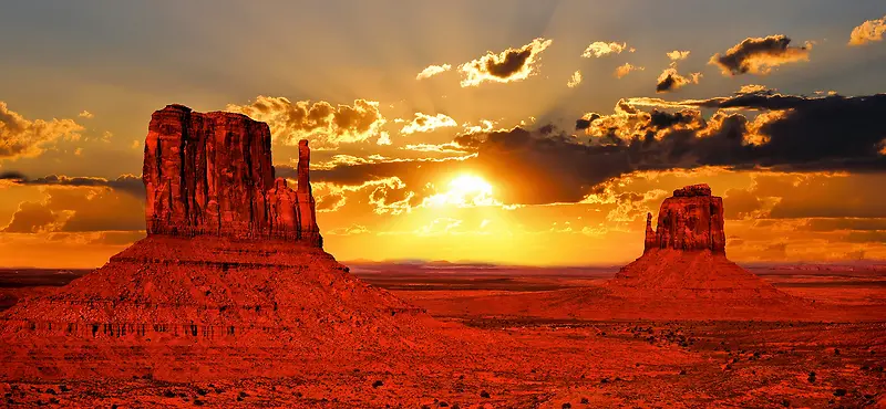 沙漠夕阳背景图