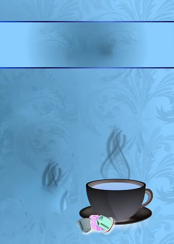 咖啡主题欧式花纹背景