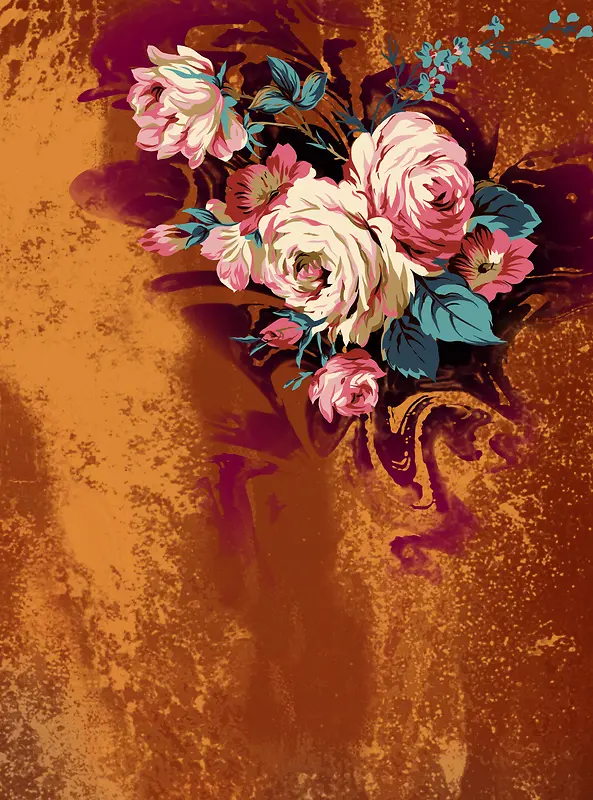韩式花朵花纹背景图