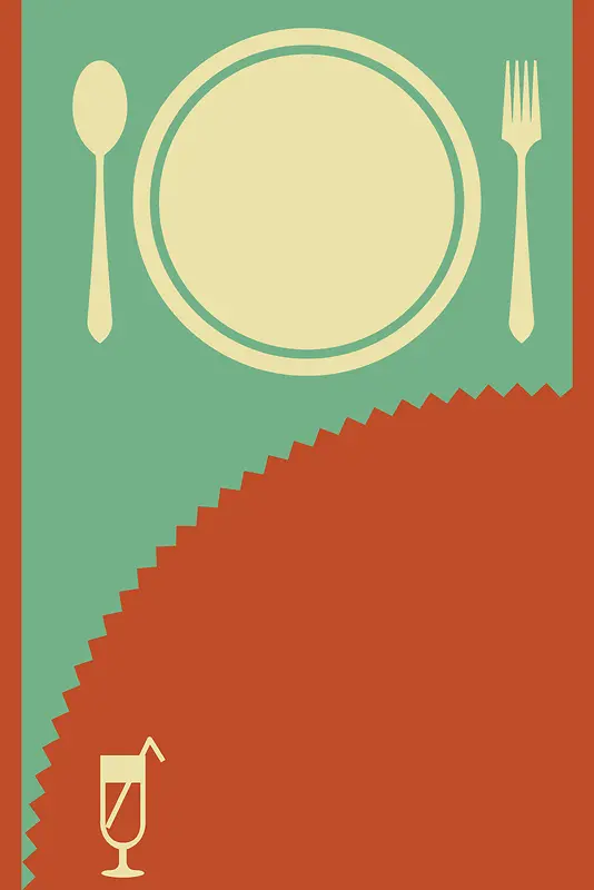 西餐餐馆餐具菜单海报