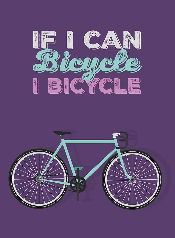 自行车艺术紫色背景素材