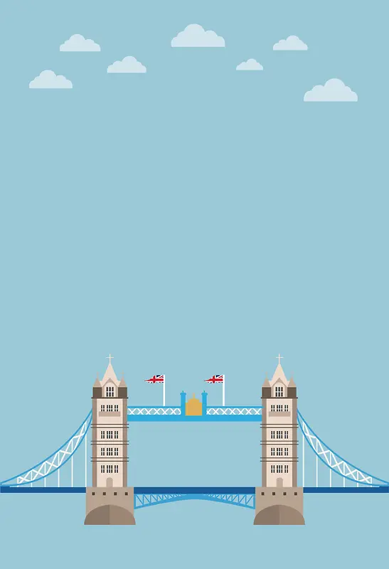 创意伦敦大桥建筑海报背景素材