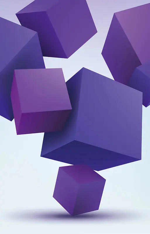 紫色立体四边形背景素材