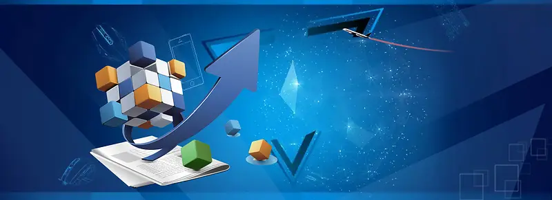 金融交易网页设计扁平背景banner