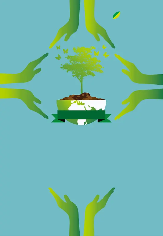 环境保护绿色创意海报背景