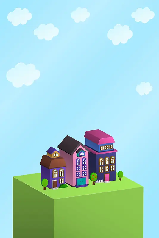 矢量立体几何创意建筑商业背景