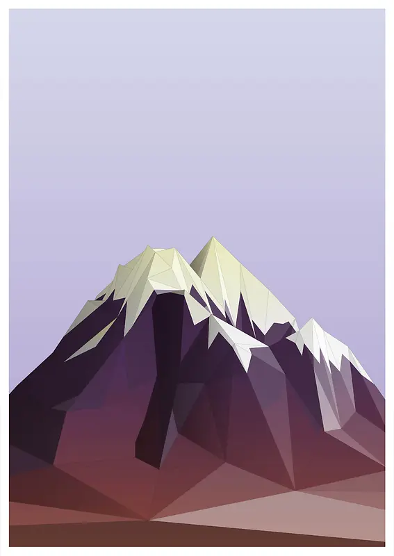 矢量扁平化雪山背景