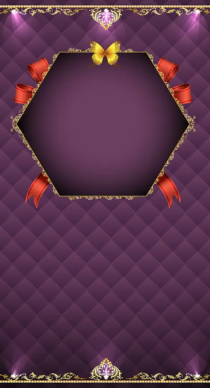 紫色格子六边形背景