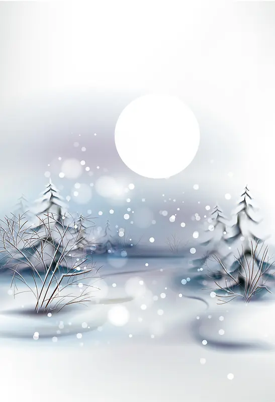 冬日雪季节气海报背景素材