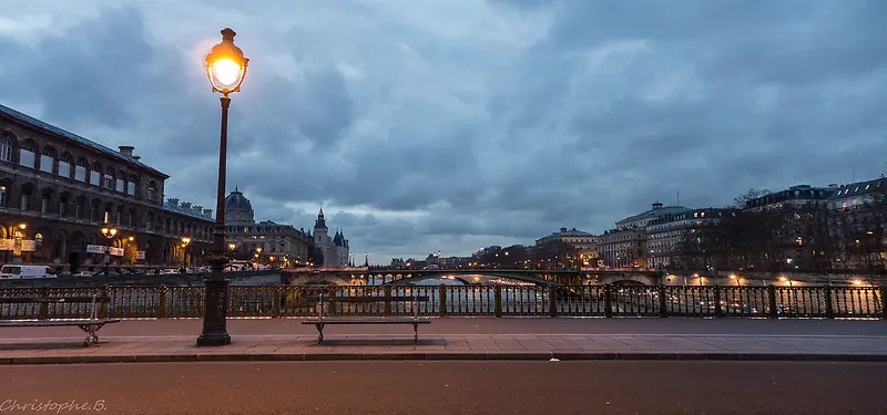 唯美法国夜景背景