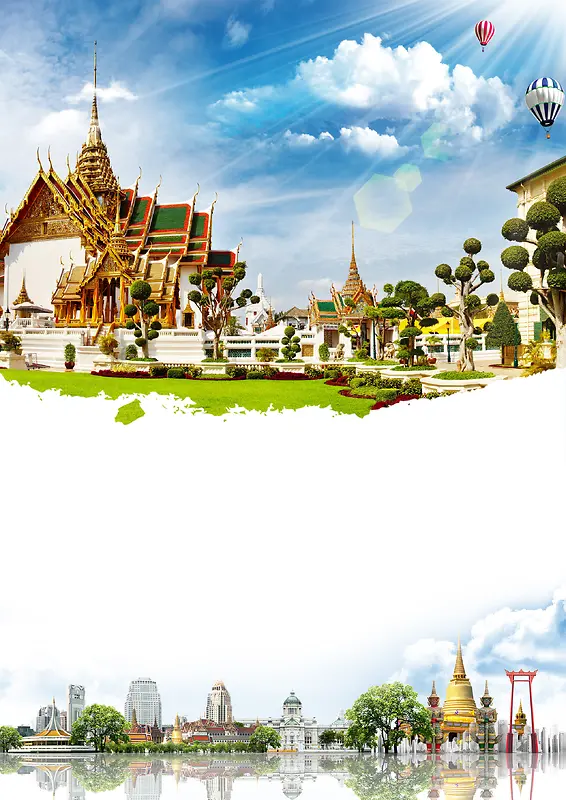 泰国旅游产品广告海报背景素材