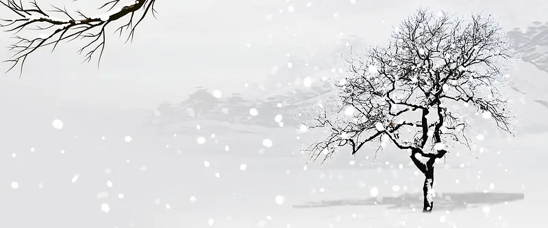 大雪节气雪地雪景简约banner