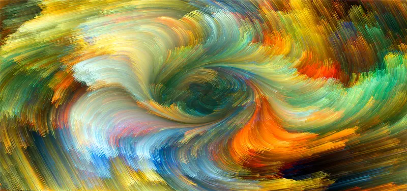 彩色云形艺术抽象画