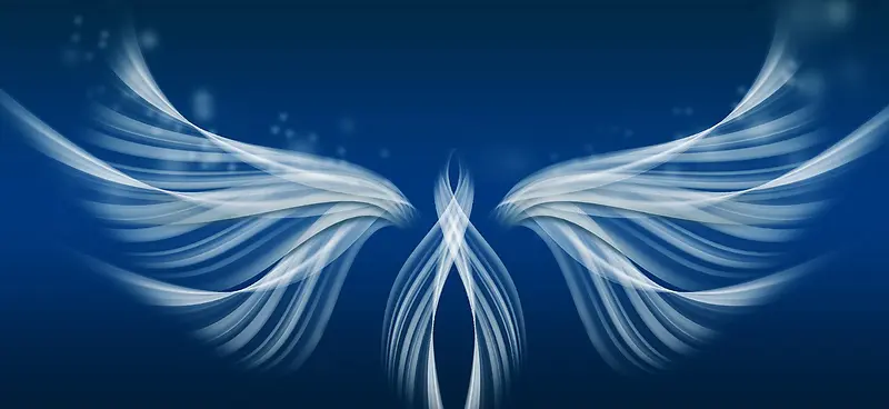 蓝色梦幻天使羽翼背景