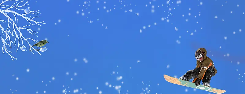 冬季滑雪勇敢者蓝色banner