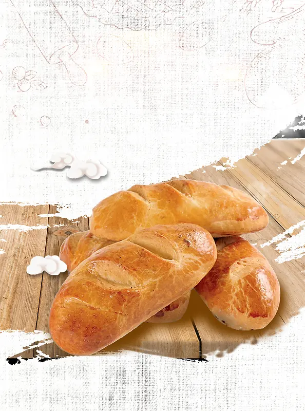 美味面包海报背景
