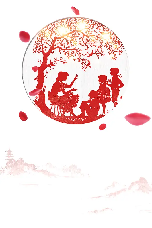 红色扁平化感恩教师节海报