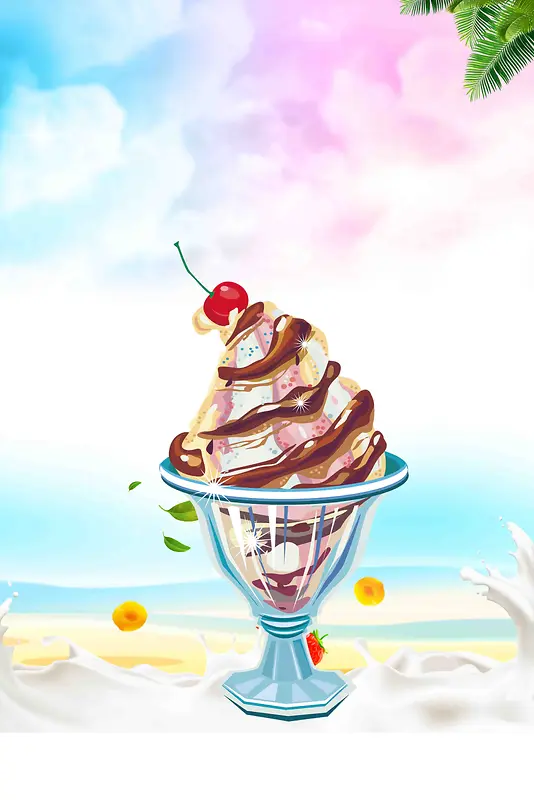 雪糕冰激凌冰爽一夏夏季创意促销海报