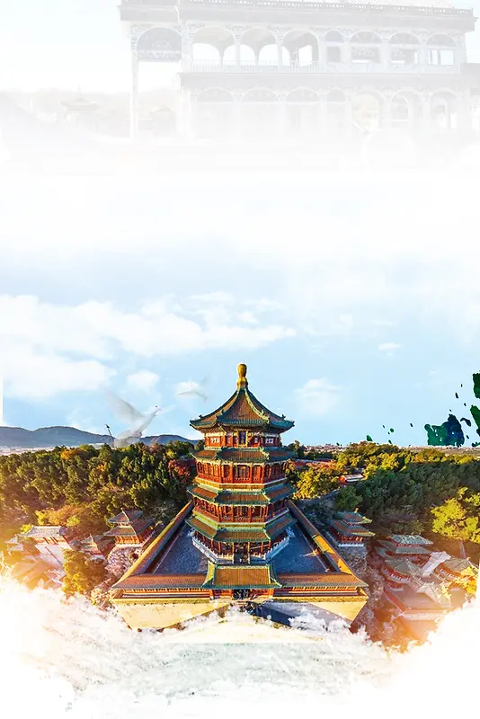 颐和园旅游旅行海报