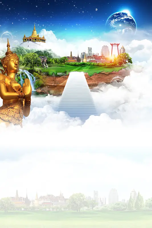 泰国旅游国外旅行海报
