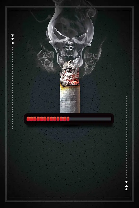 黑色大气禁止吸烟世界无烟日禁烟公益海报