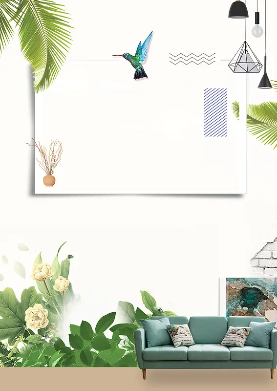 白色简约春季装修创意海报