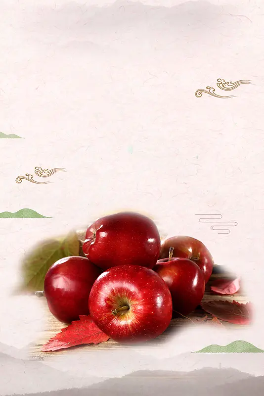 红色蛇果水果店促销宣传海报